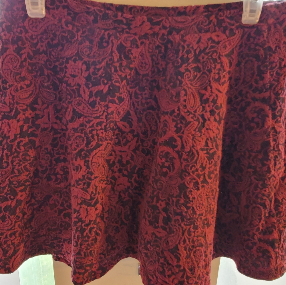 Black and maroon mini skirt